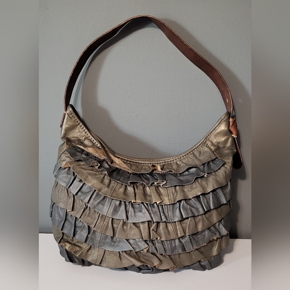 NWOT Lucky Brand Leather Boho Shoulder Handbag - Picture 1 of 8